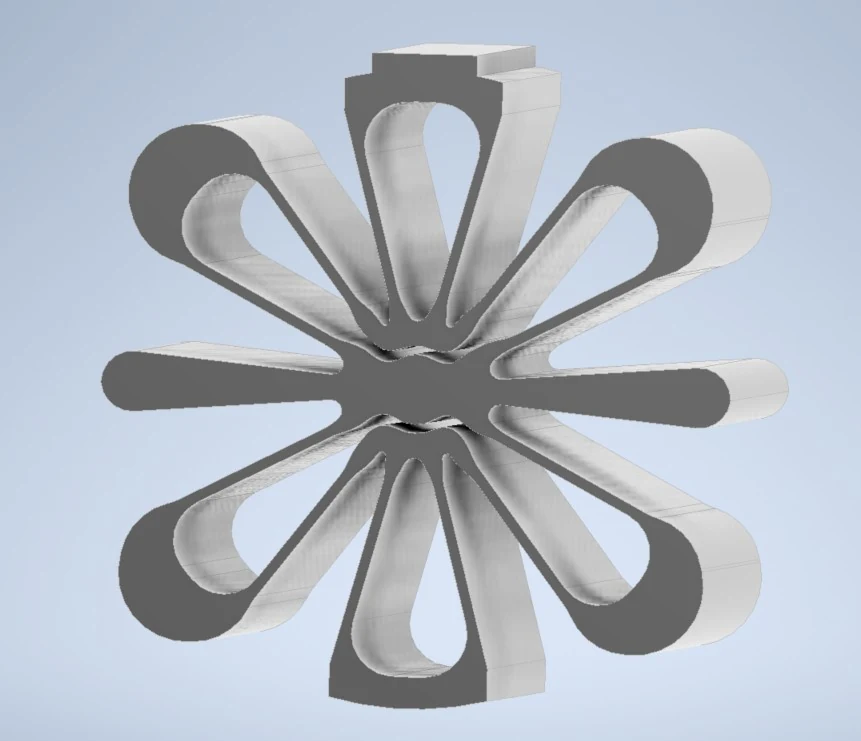 CAD model navrženého pružného kloubu